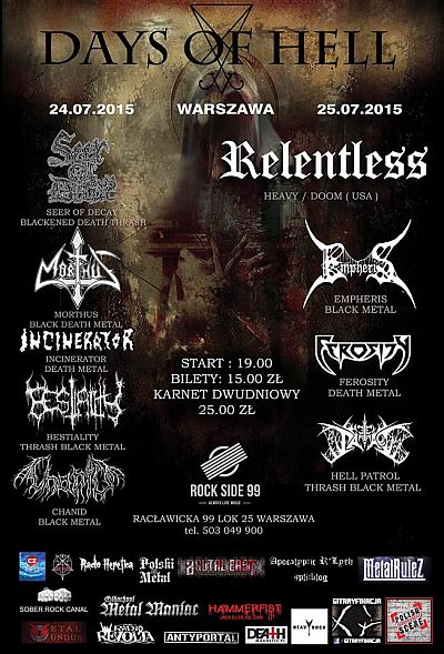 RELENTLESS wystąpi na Days Of Hell