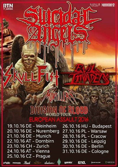 SUICIDE ANGELS, MORTILLERY, SKULL FIST & EVIL INVADERS wkrótce najadą na Polskę