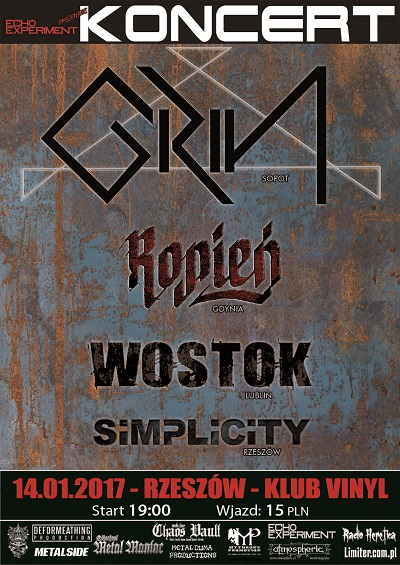 Koncert GRIN, ROPIEŃ, WOSTOK i SIMPLICITY w Rzeszowie