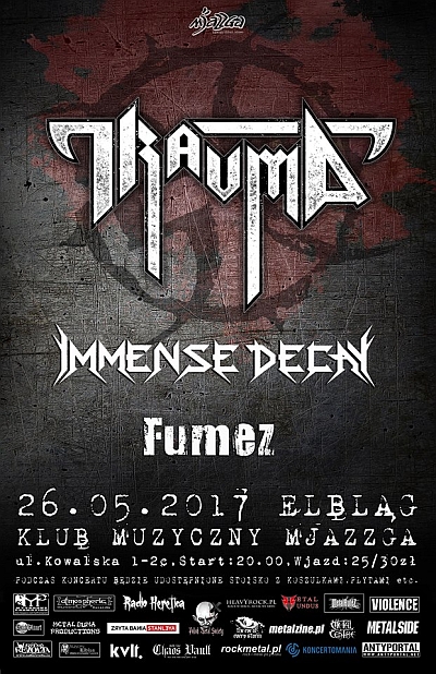 TRAUMA, IMMENSE DECAY i FUMEZ zagrają w Elblągu