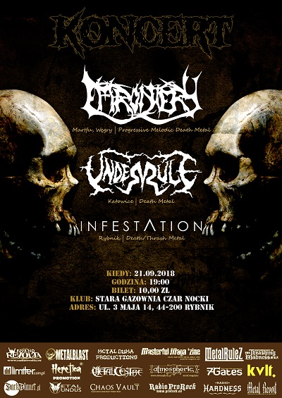 Death-metalowy koncert w Rybniku – EFFRONTERY (Węgry), UNDERULE, INFESTATION
