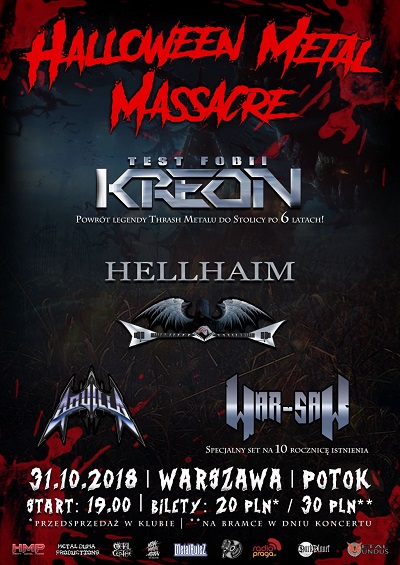 Halloween Metal Massacre – TEST FOBII KREON, HELLHAIM, WAR-SAW, AQUILLA