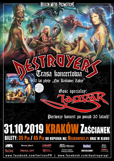 Koncert DESTROYERS i JAGUAR na Halloween w Krakowie