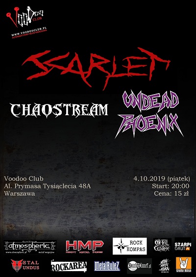 W najbliższy weekend koncert w VooDooClub – SCARLET, CHAOSTREM, UNDEAD  PHOENIX