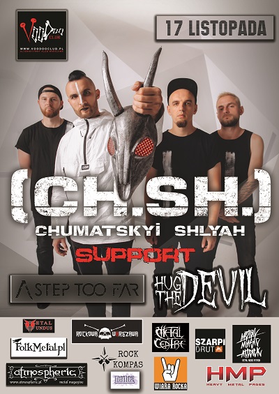 Ukraiński CHUMATSKYI SHLYAH wraz z lokalnymi HUG THE DEVIL i A STEP TOO FAR zagrają w VooDoo Club w Warszawie