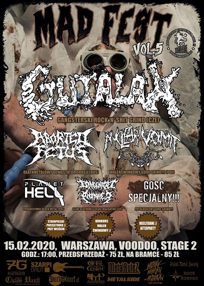 Mad Fest Vol. 5 – VooDoo Club – GUTALAX (Cze), ABORTED FETUS (Rus), NUCLEAR VOMIT (Pol), CONGENITAL ANOMALIES (Cze), PLANET HELL (Pol) oraz GOŚĆ SPECJALNY (Pol)