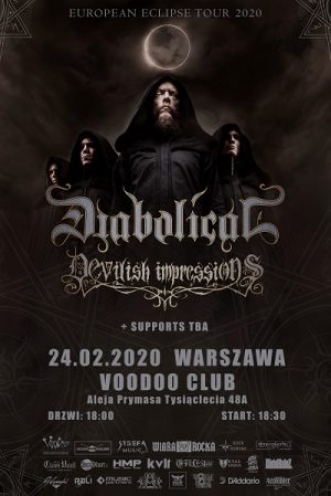 Rozdajemy wejściówki na DIABOLICAL (Szwecja), DEVILISH IMPRESSIONS (Polska), DARK MIRROR OV TRAGEDY (Korea Południowa), BLACK ROYAL (Finlandia) – Voo Doo Club, Warszawa [Zakończony]