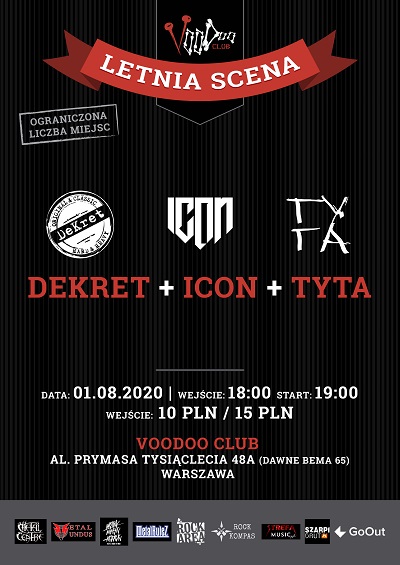 Koncert DEKRET, ICON i TYTA na Letniej Scenie VooDoo w Warszawie
