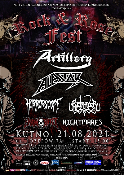 Rock & Rose Fest Kutno VIII edycja – ARTILLERY, ALASTOR, BETRAYER, HORRORSCOPE, UNBORN SUFFER, NIGHTMARES