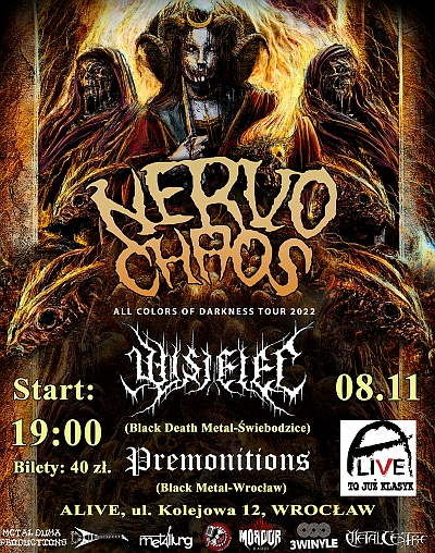 All colors of Darkness European tour 2022 – NERVOCHAOS, WISIELEC, PREMONITIONS