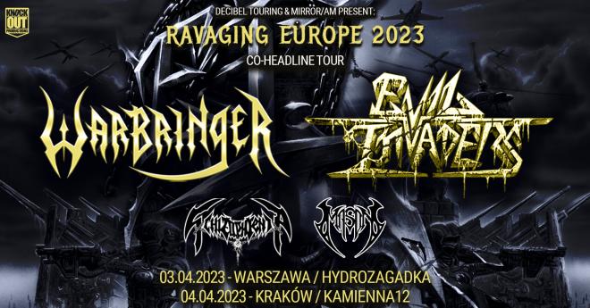 WARBRINGER i EVIL INVADERS przyjeżdżają do Warszawy i Krakowa w kwietniu!