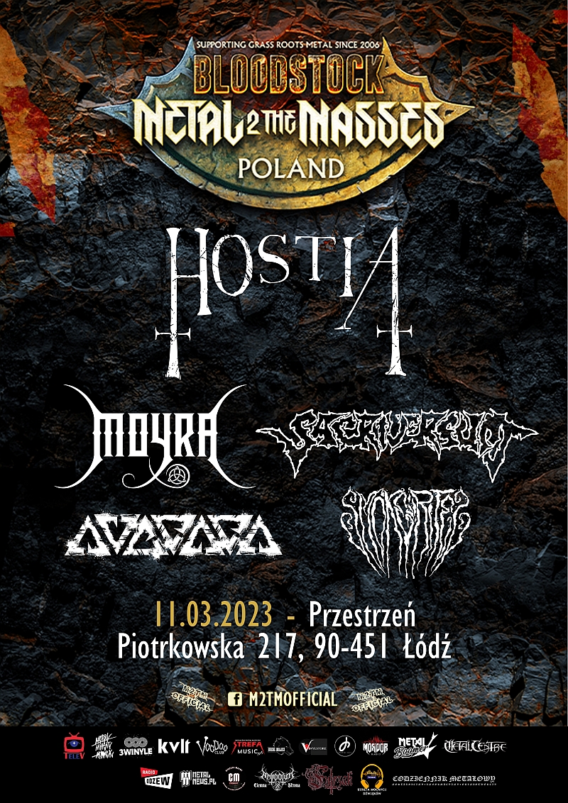 Aktualizacja składu łódzkiego półfinału Metal2 The Masses Polska – HOSTIA, SACRIVERSUM, MOYRA, AVERSJA, SMOKE RITES