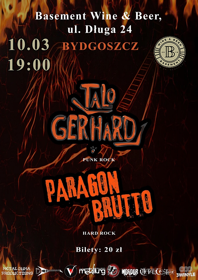 TALO GERHARD i PARAGON BRUTTO spotkają się w Bydgoszczy na koncercie