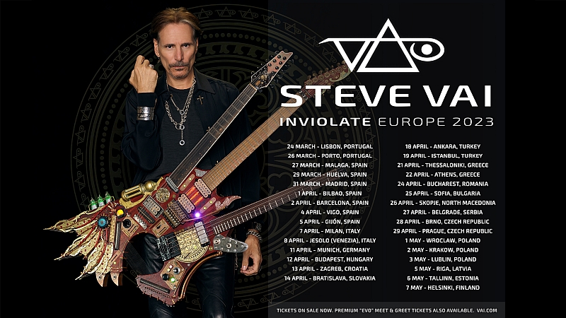 W tym tygodniu rozpoczyna się trasa koncertowa Inviolate Europe 2023 Tour STEVE VAI’a