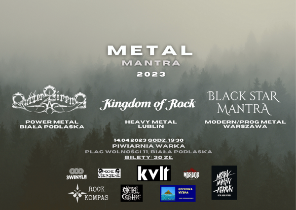 KINGDOM OF ROCK, GUTTER SIRENS, BLACK STAR MANTRA spotkają się piwiarni w Białej Podlaskiej na Metal Mantra 2023