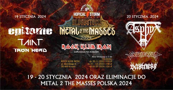 ASPHYX + EPITOME + SACRIVERSUM + VASTNESS + IRON HEAD + TAINT – Bloodstock Metal 2 The Masses Poland – Rock Klub Iron, Krosno