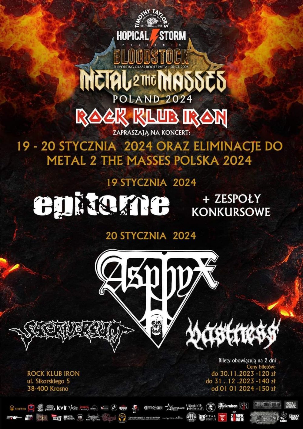 ASPHYX + EPITOME + SACRIVERSUM + VASTNESS + IRON HEAD + TAINT - Bloodstock Metal 2 The Masses Poland - Rock Klub Iron, Krosno