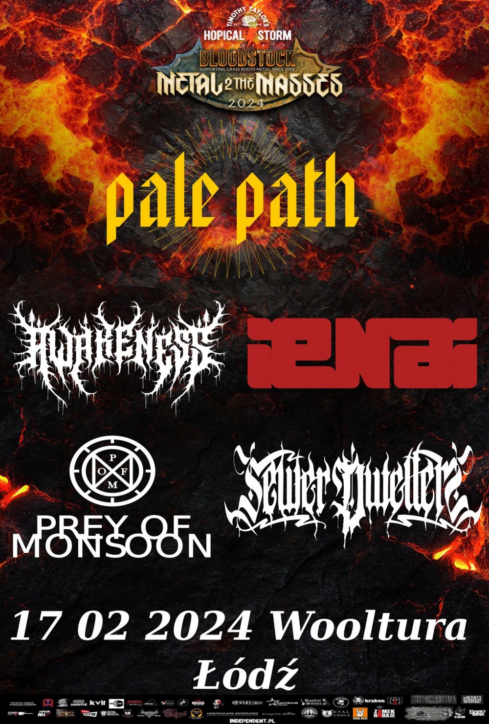 PALE PATH + IENAI + PREY OF MONSOON + AWAKENESS + SEWER DWELLERS -  Metal 2 the Masses Polska 2024 - Wooltura, Łódź
