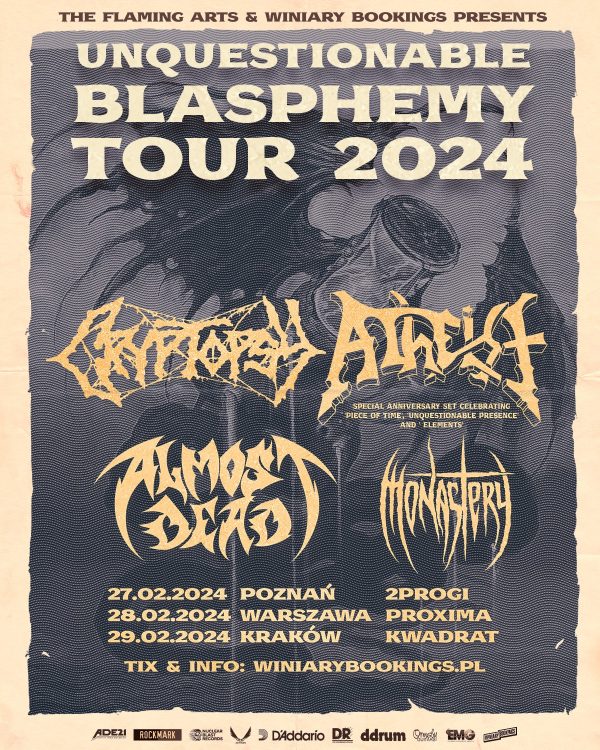 Unquestionable Blasphemy Tour 2004  – CRYPTOPSY + ATHEIST + ALMOST DEAD + MONASTERY + 72 LEGIONS
