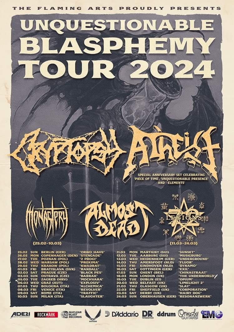 Unquestionable Blasphemy Tour 2004 - CRYPTOPSY + ATHEIST + ALMOST DEAD + MONASTERY