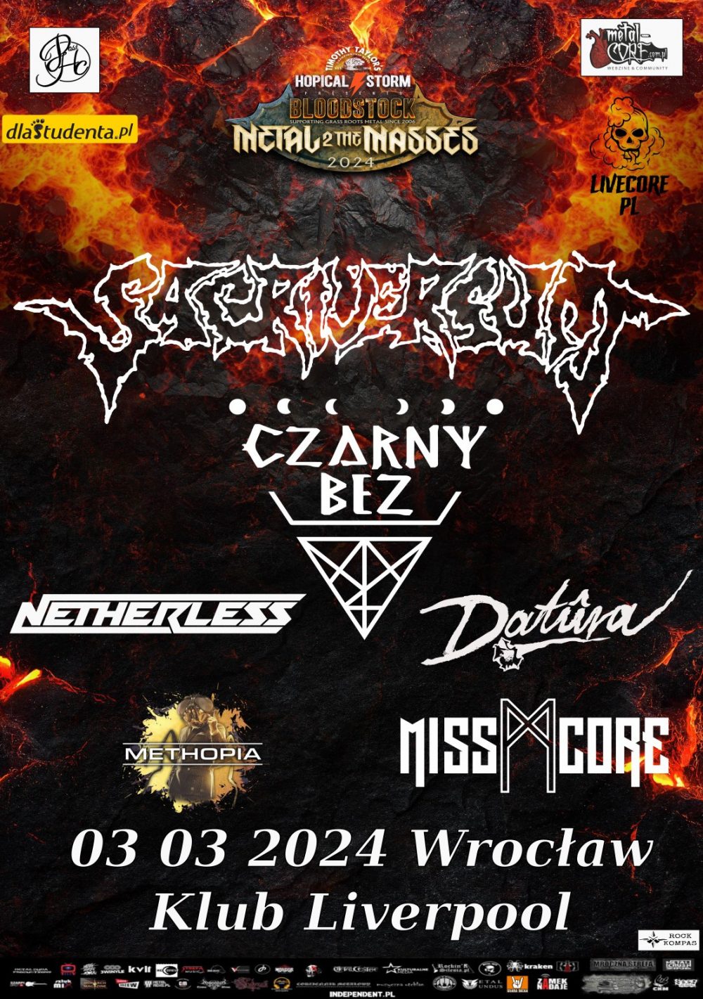 Bloodstock Metal 2 The Masses Poland - SACRIVERSUM + CZARNY BEZ + DATÛRA + METHOPIA + NETHERLESS + MISSCORE