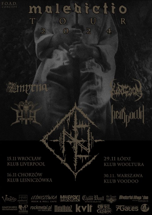 Maledictio Tour 2024 – CIEŃ, ZMYRNA, HATE THEM ALL, KINGDOM, HELLSPAWN